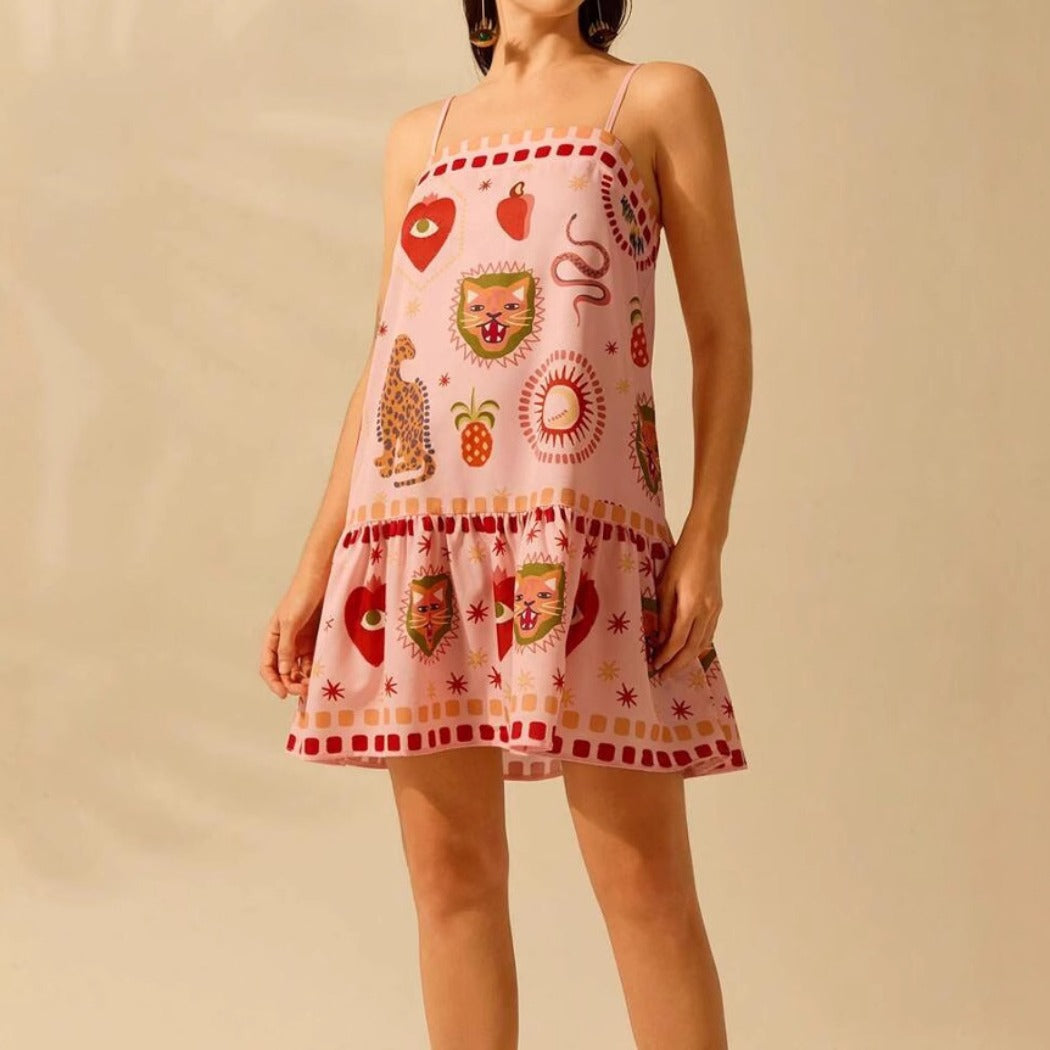 Troposa - Strappy Mini Pink Dress - Playful & Chic