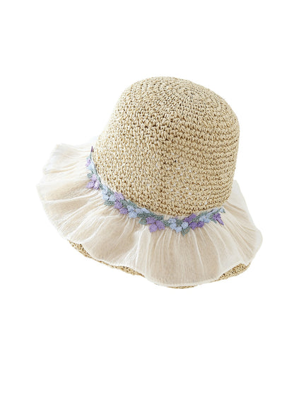 Haila - Round Crown Ruffle Edge Sun Hat for Women
