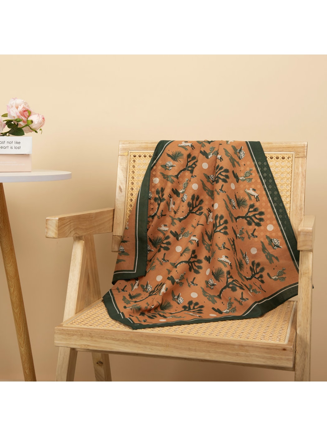 Scarvii - Classic Brown Graphic Square Scarf