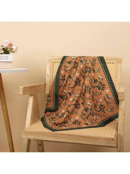 Scarvii - Classic Brown Graphic Square Scarf