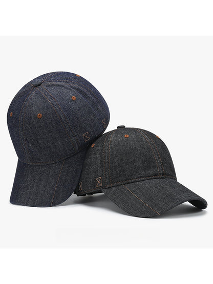Haila - Adjustable Curved Brim Solid Color Cap