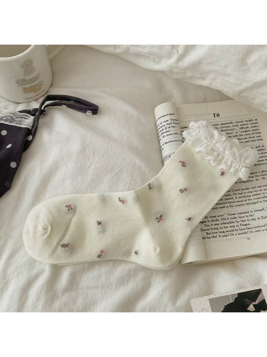 Rufia - Lace Edge Dot Crew Socks product image 3
