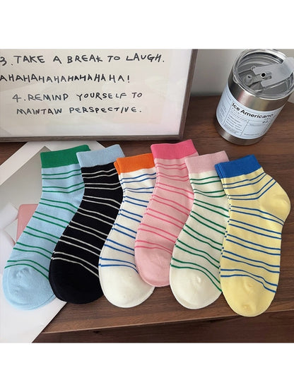 Rufia - Classic Striped Casual Ankle Socks