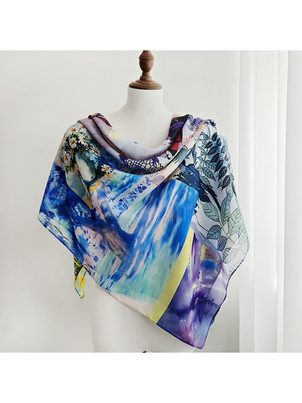 Scarvii Abstract Watercolor Collage Square Scarf