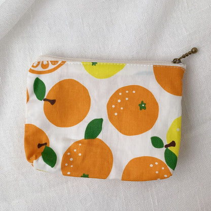 Cosbai canvas printed coin purse with bright abstract pattern on canvas surface