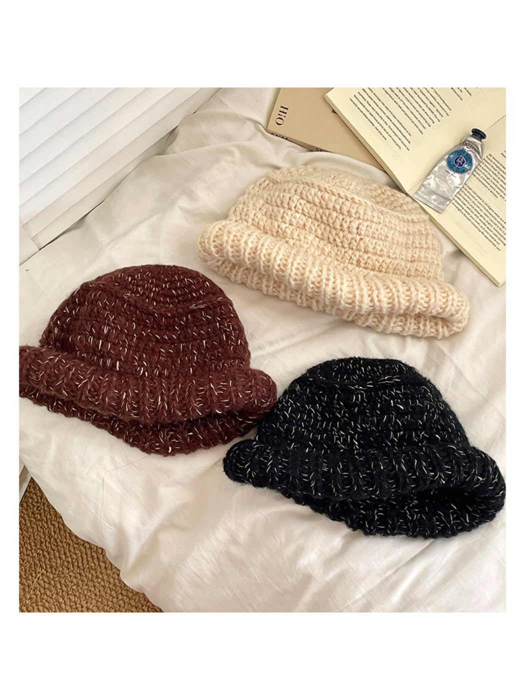 Haila - Textured Roll-Brim Knit Beanie