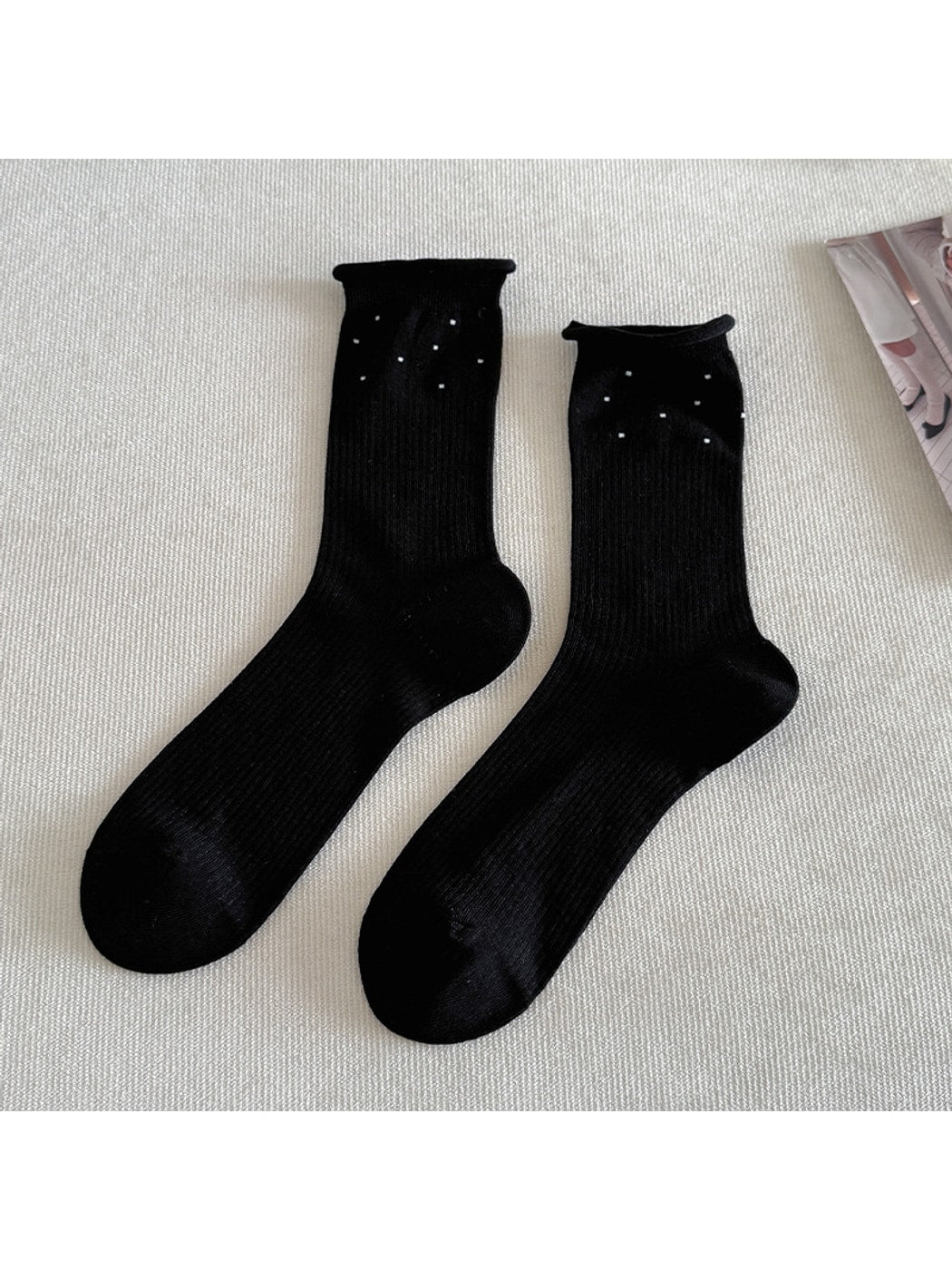 Rufia - Minimalist Polka Dot Women's Crew Socks