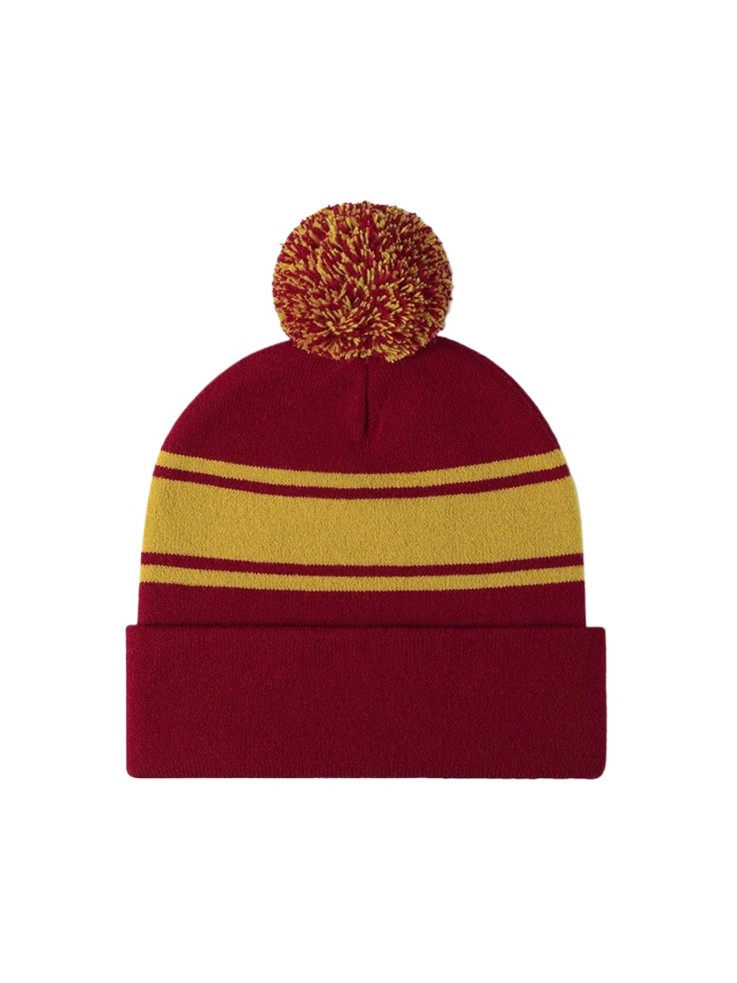 Haila - Striped Pom Cuffed Knit Beanie