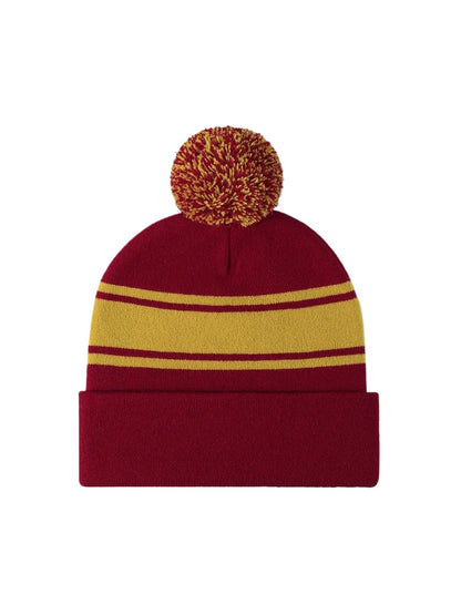 Haila - Striped Pom Cuffed Knit Beanie