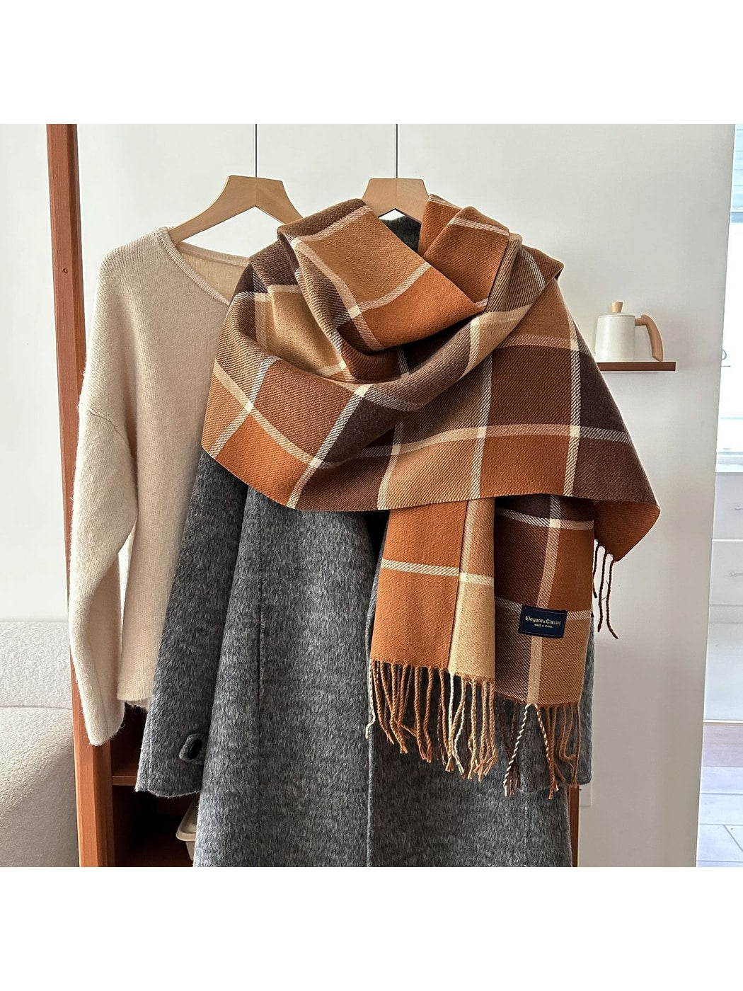 Scarvii - Classic Plaid Fringed Winter Fashion Scarf