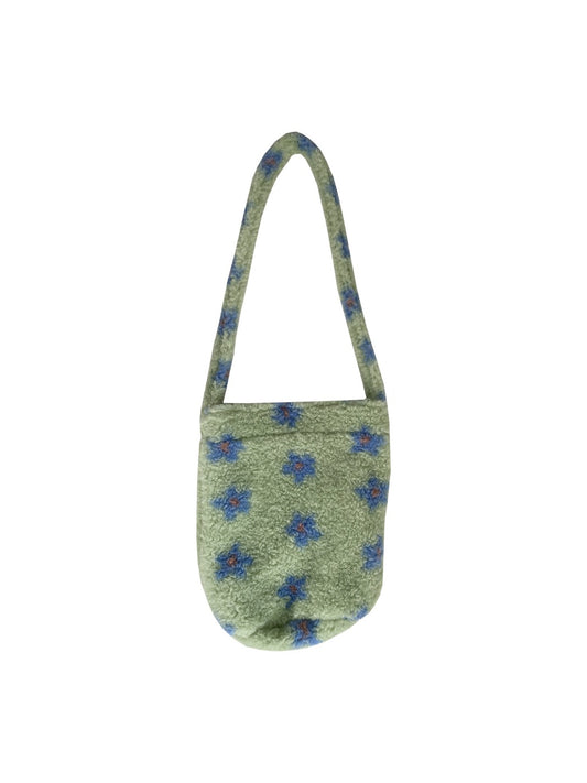 Cosbai – Floral Plush Bucket Shoulder Bag