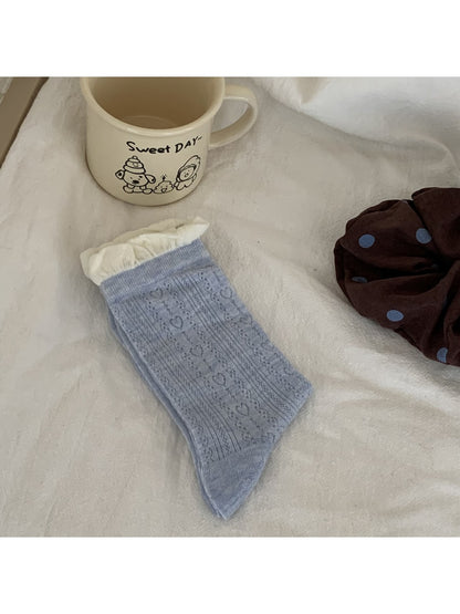 Rufia - Preppy Heart and Bow Crew Socks