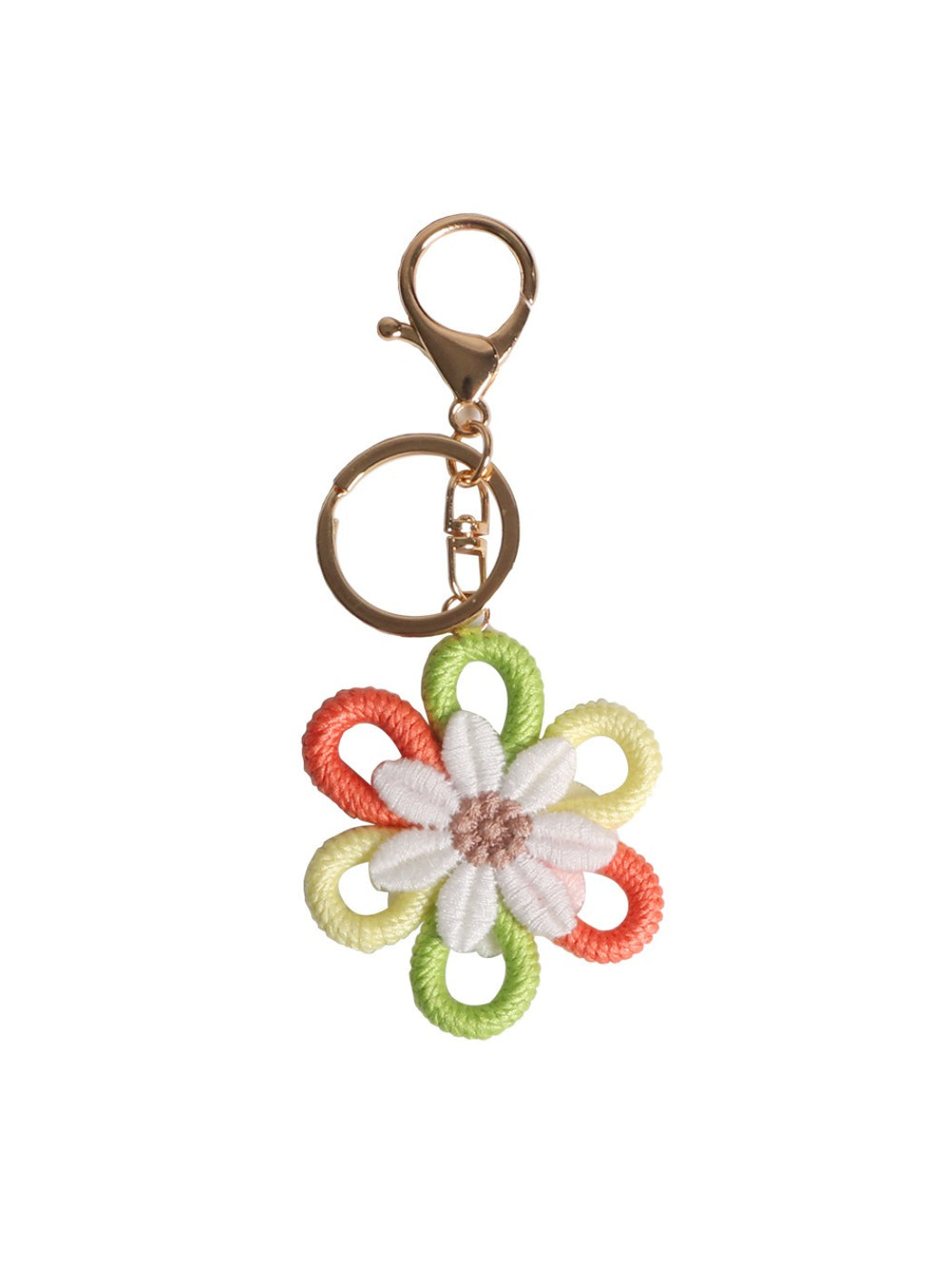 Koco Colorful Flower Loop Keychain Charm showing floral motif