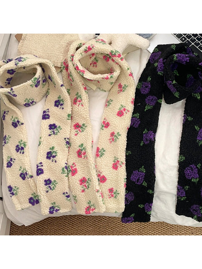 Scarvii - Floral Fleece Cozy Scarf