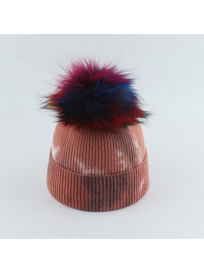 Haila - Striped Pom Pom Knit Beanie