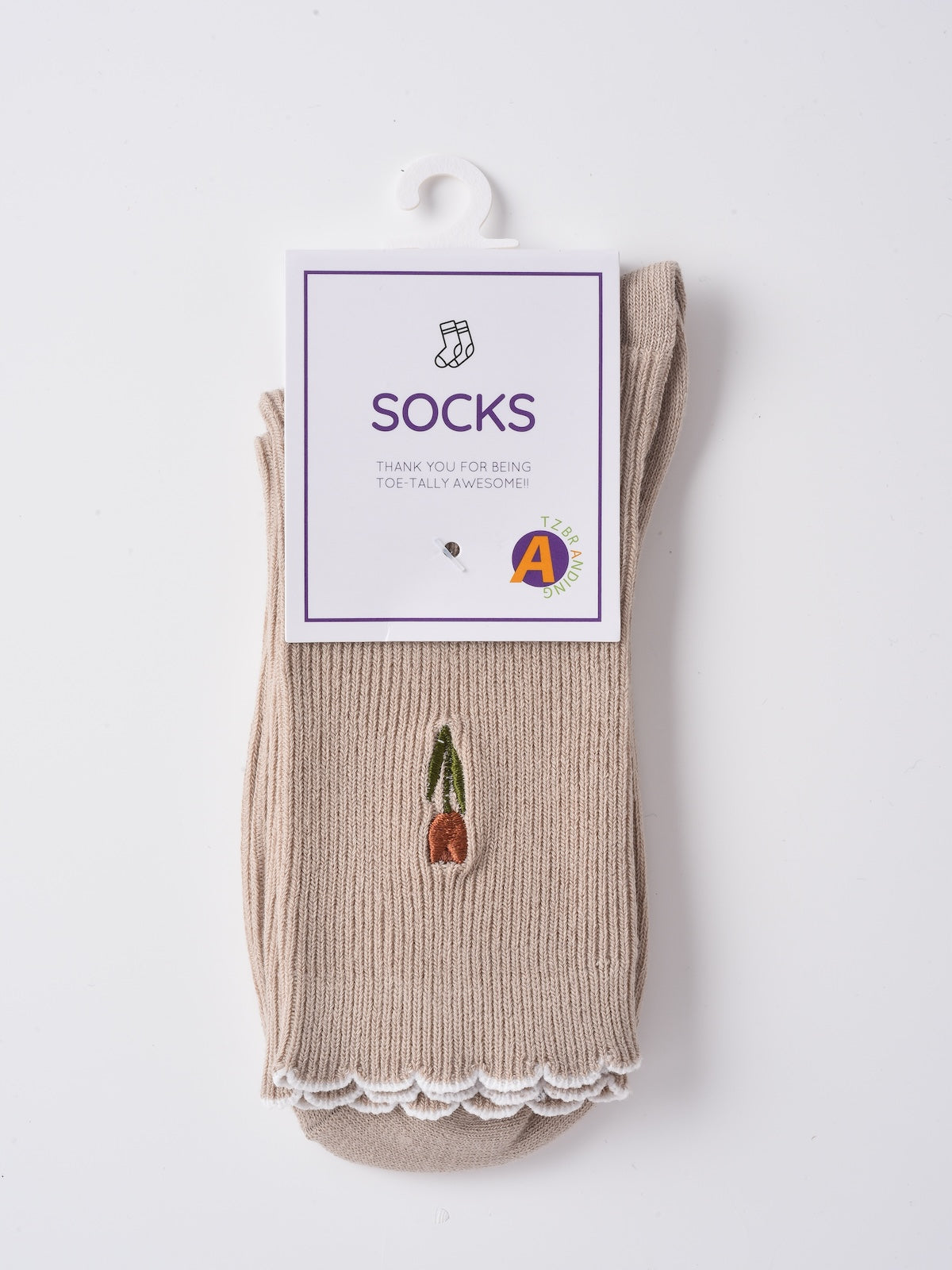 Rufia - Solid-Color Floral Tulip Socks - Sweet & Classic
