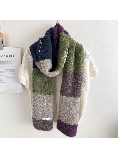 Scarvii - Starburst Color Block Knit Scarf