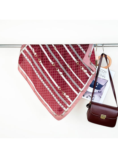 Scarvii - Chains Print Fashion Square Scarf
