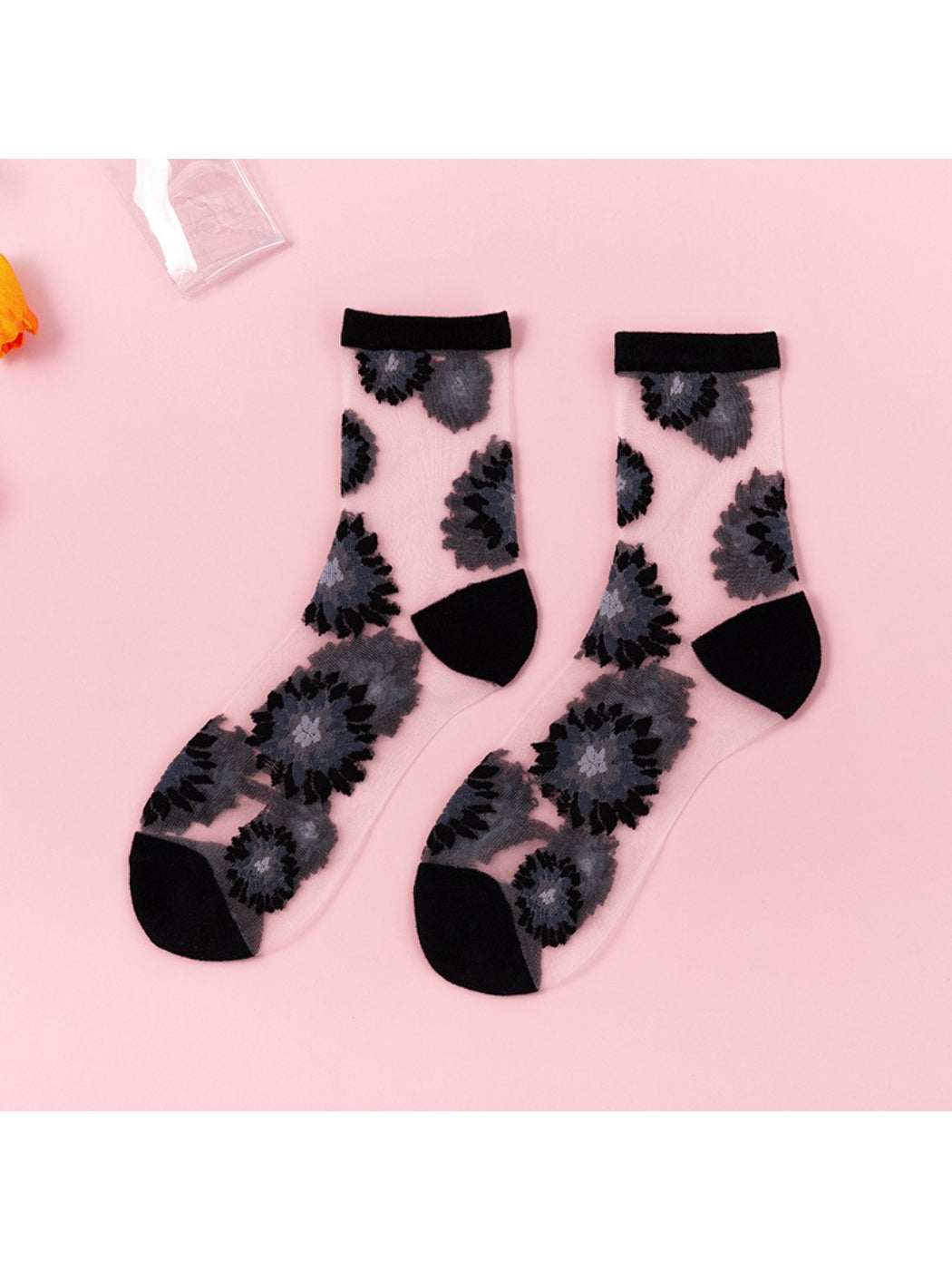 Rufia - Floral Sheer Crew Socks
