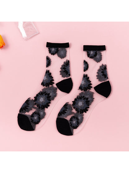 Rufia - Floral Sheer Crew Socks