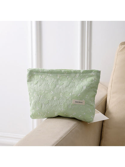 Cosbai - Floral Jacquard Handheld Women's Makeup Bag