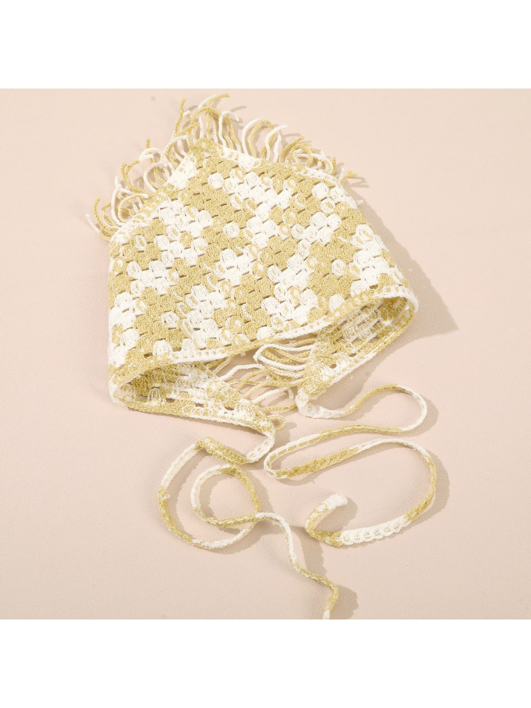 Scarvii Crochet Colorblock Fringe Hair Scarf