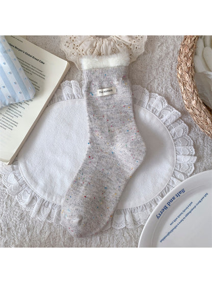 Rufia - Soft Speckled Ruffle Cuff Crew Socks product image 6