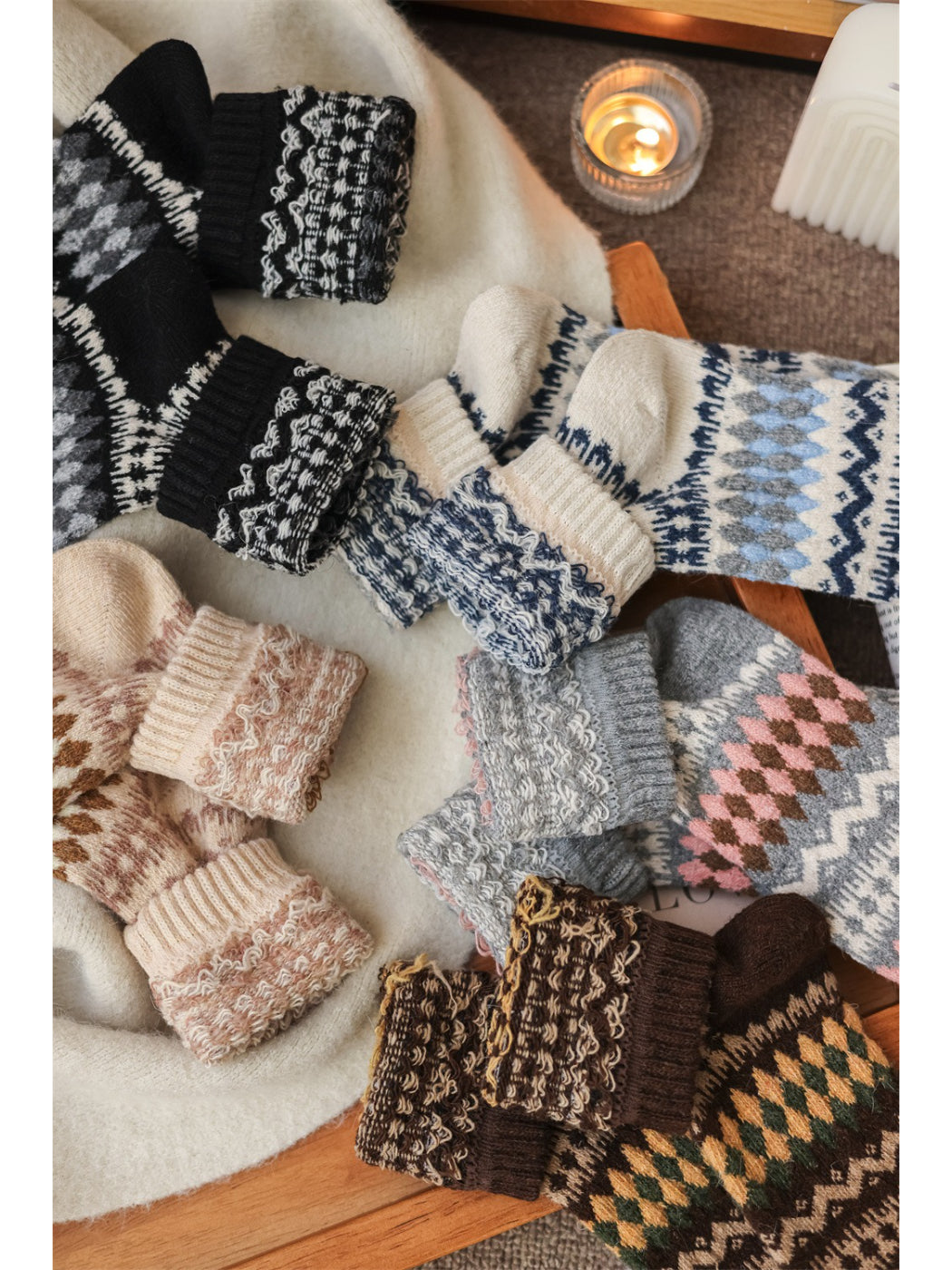 Rufia - Winter Heritage Knit Crew Socks