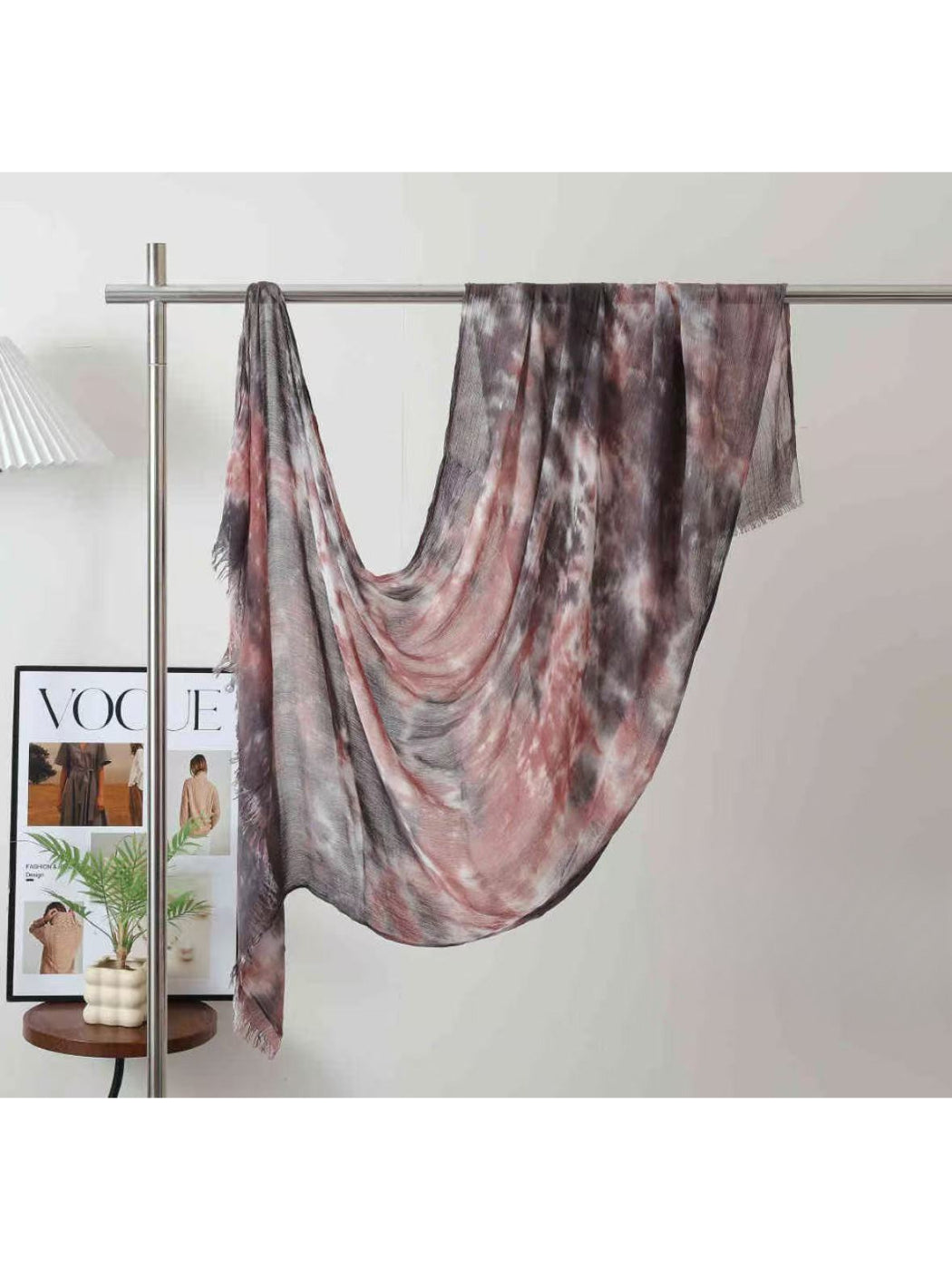 Scarvii - Abstract Mottled Tie-Dye Fringe Scarf