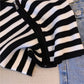 Vesty - Striped Zip-Up Sleeveless Top