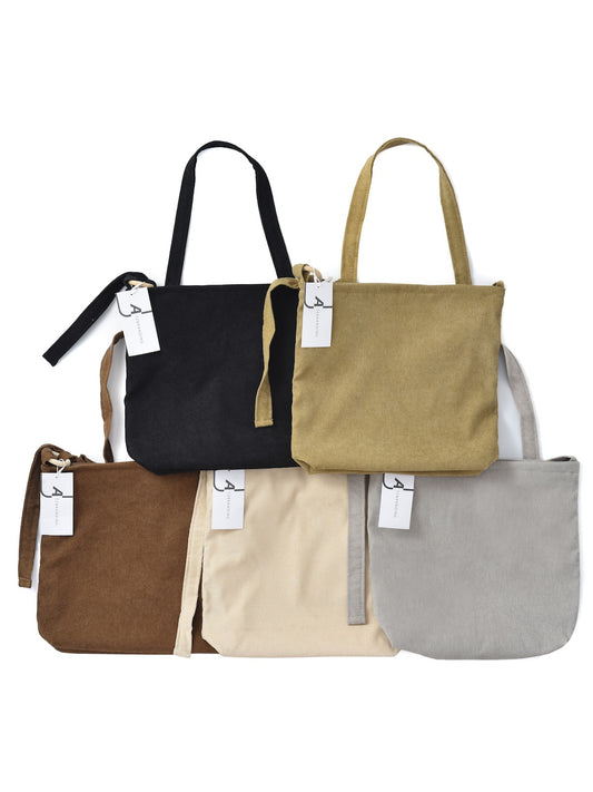 Cosbai - Vintage Solid Corduroy Shoulder Bag
