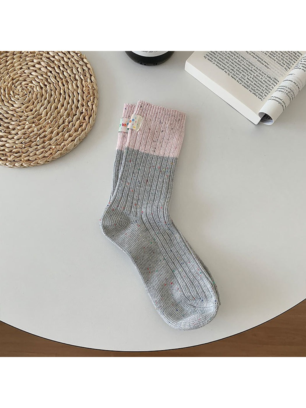 Rufia - Speckled Colorblock Crew Socks