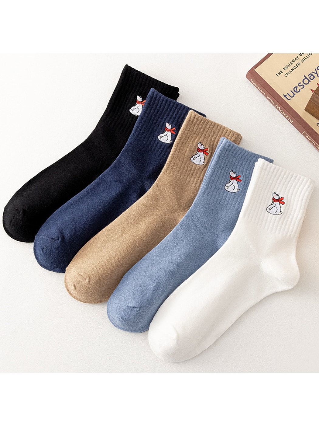 Rufia - Cute Animal Motif Everyday Crew Socks
