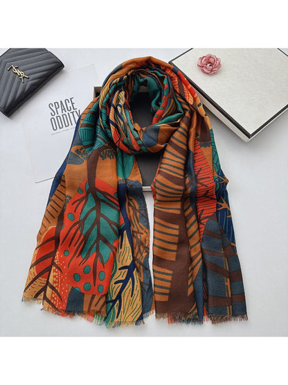 Scarvii - Abstract Botanical Patchwork Scarf