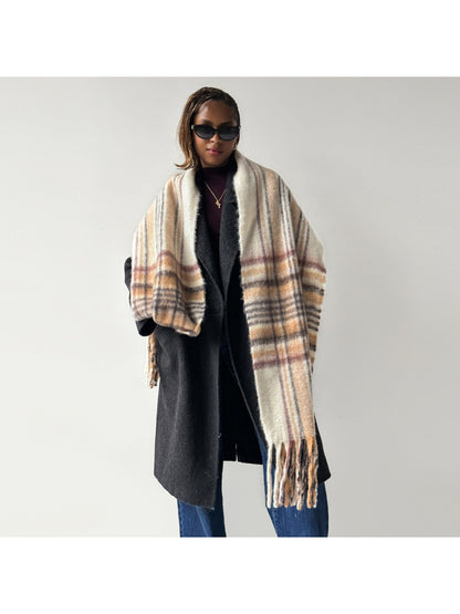 Scarvii - Plaid Brushed Long Winter Scarf