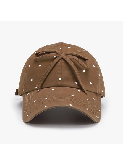 Haila - Round Crown Bow Accent Baseball Cap