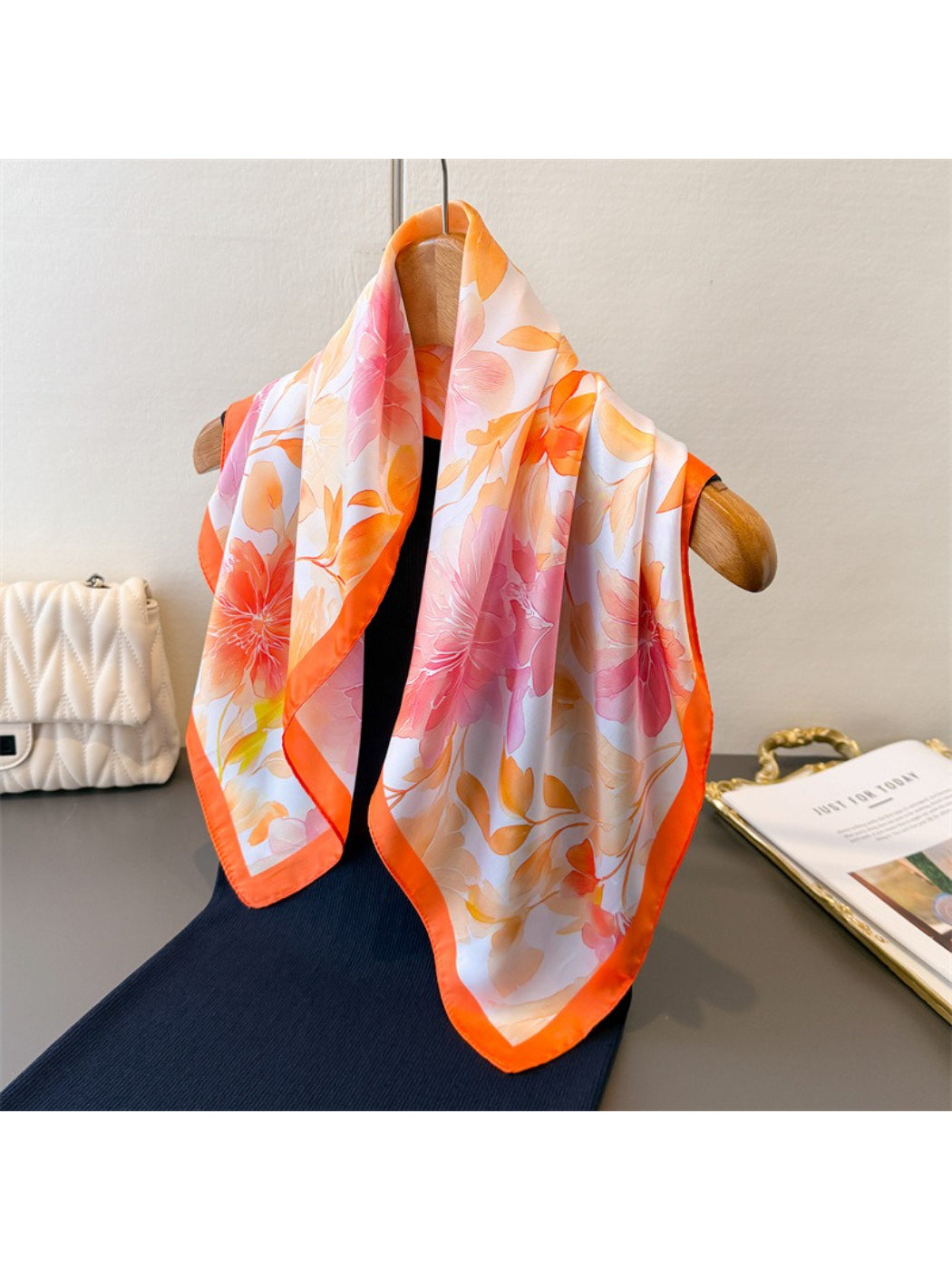 Scarvii - Spring Floral Print Square Scarf