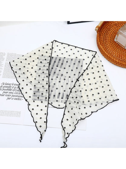 Scarvii - Floral Print Ruffle Edge Fashion Triangle Bandana