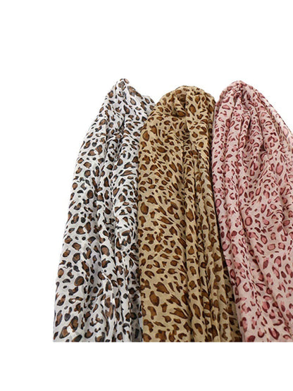 Scarvii - Spring Summer Leopard Print Lightweight Scarf