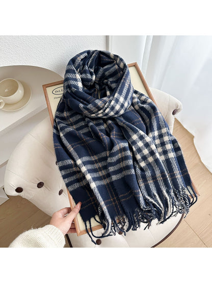 Scarvii - Classic Plaid Fringed Winter Scarf