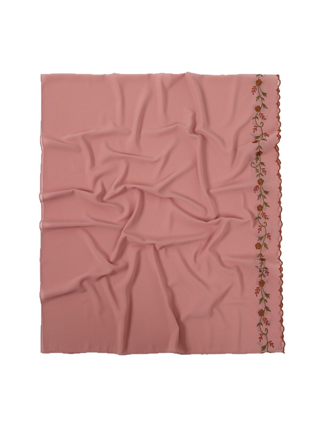Scarvii - Embroidered Floral Edge Summer Wrap Scarf