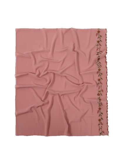 Scarvii - Embroidered Floral Edge Summer Wrap Scarf