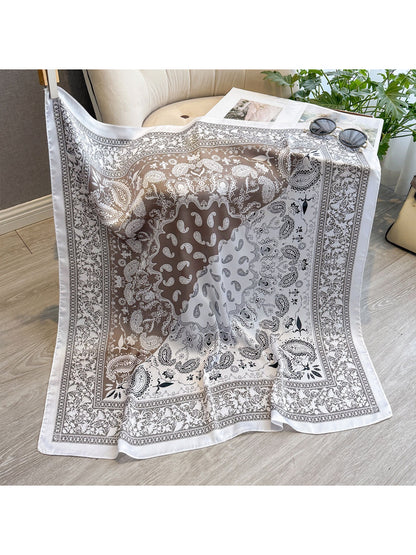 Scarvii - Paisley Panel Border Square Scarf