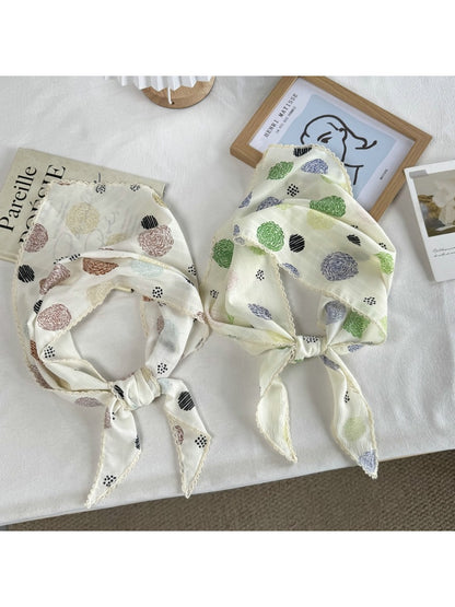 Scarvii - Fairytale Swirl Dot Print Triangle Scarf