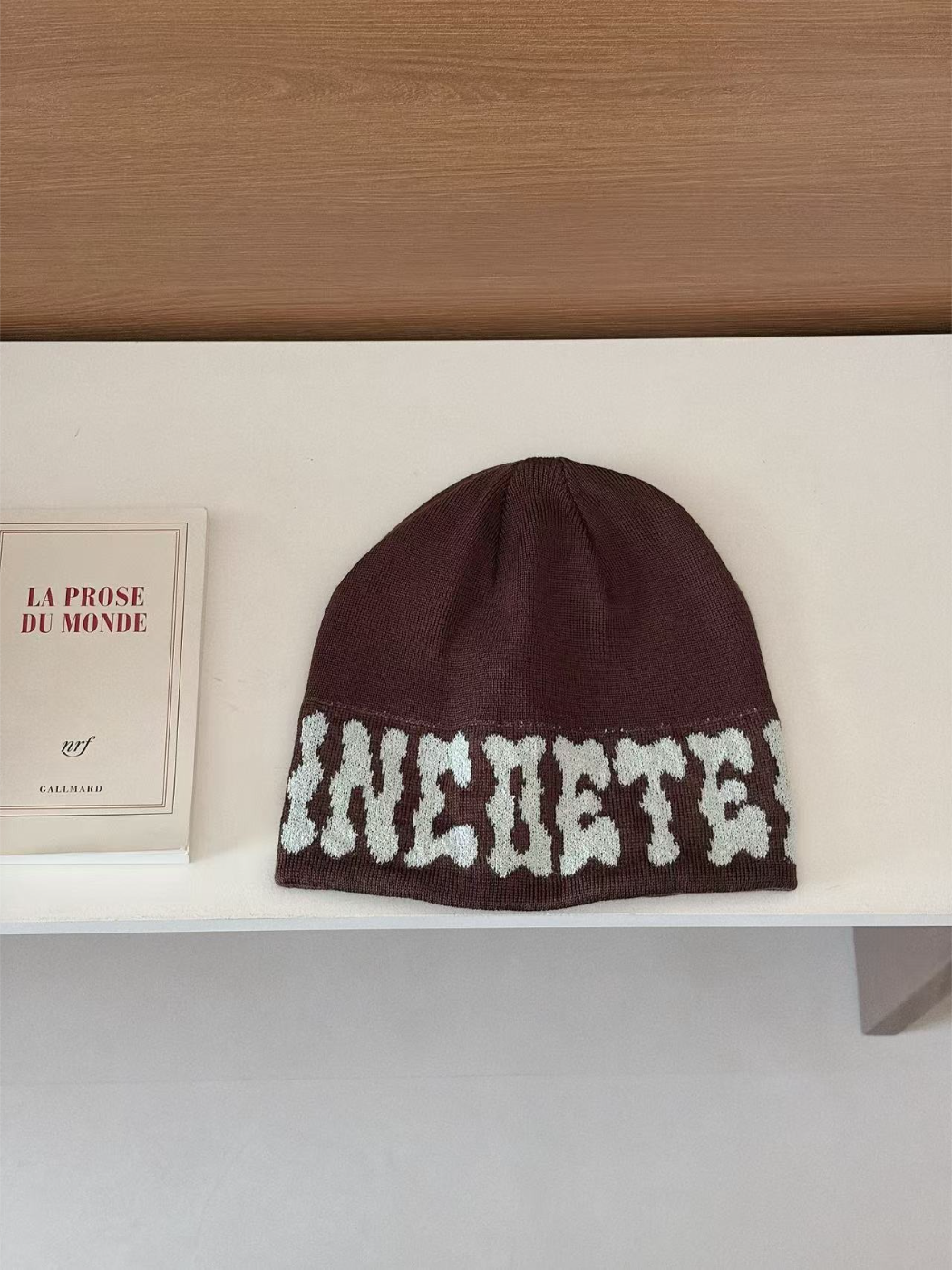 Haila - Letter Pattern Cuffed Beanie