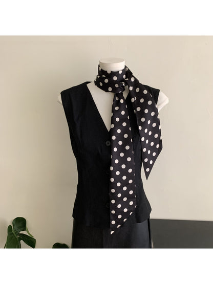 Scarvii - Retro Polka Dot Skinny Scarf