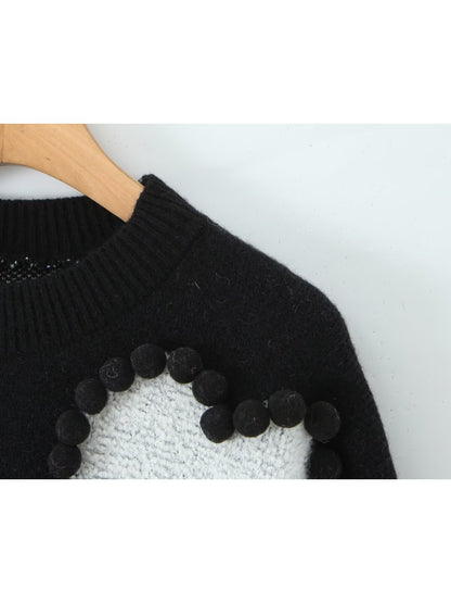 Crosa Women S Fall 3D Heart Knit Sweater with heart motif and knit texture
