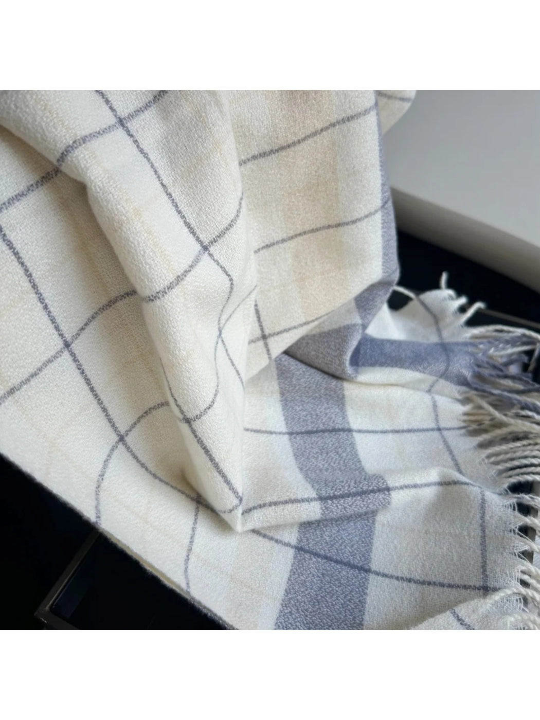 Scarvii - Women’s Long Windowpane Check Scarf