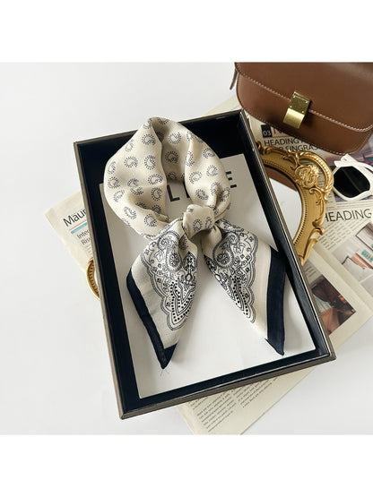 Scarvii - Paisley Border Print Square Scarf