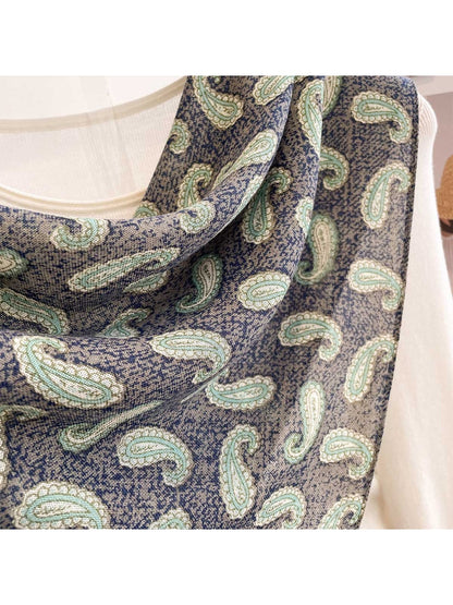 Scarvii - Retro Ditsy Paisley Print Square Scarf